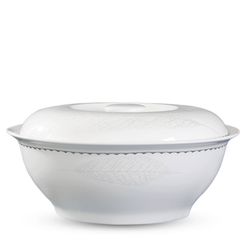 Home supplies pan jingdezhen 9 inches with cover round ceramic soup pot pot creative tableware large bowl of soup bowl