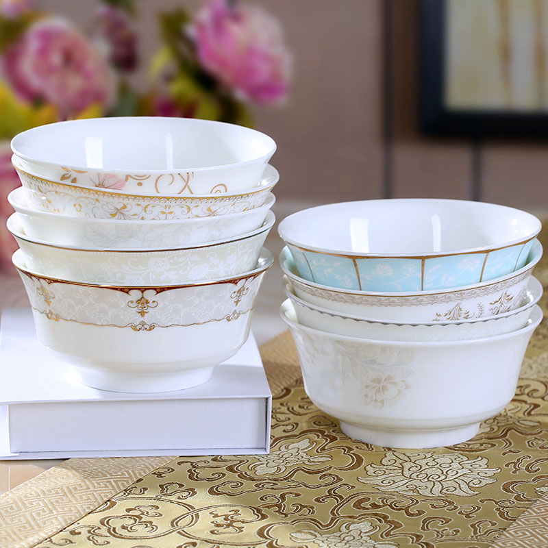 Jingdezhen ceramic bowl 4 pack high mercifully such dishes contracted ipads porcelain tableware household large soup bowl suit