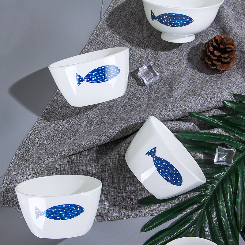 Jingdezhen ceramic bowl suit household contracted Japanese - style tableware ipads China to eat rice bowl 10 only 4.5 in small bowl