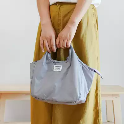 New Japanese minimalist styling Bento bag nylon light hand bag insulation bag waterproof aluminum foil Bento bag
