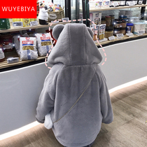 Lamb coat girl autumn and winter clothing 2021 New Junior High School High School students plus velvet thickened day wild cute