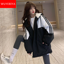 Down cotton-padded clothes girl winter cotton-padded jacket 2021 new junior high school students Korean version of loose medium-length cotton coat