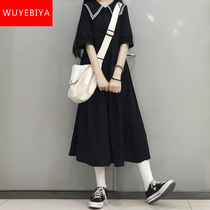 Navy collar dress Dress Girl Summer Dress 2022 New Middle High School Students College Wind Sens Ankle Long Skirts