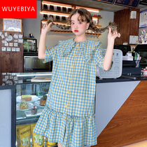 Plaid dress Dress Girl Summer Dress 2022 New Junior High School High School Birth Doll Collar Salty Sweet Dress