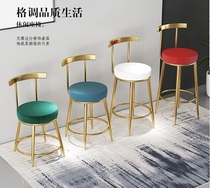 Bar chair Nordic minimalist net red bar Chair Light Lavish Milk Tea Shop Home With High Footstool Bar Stool