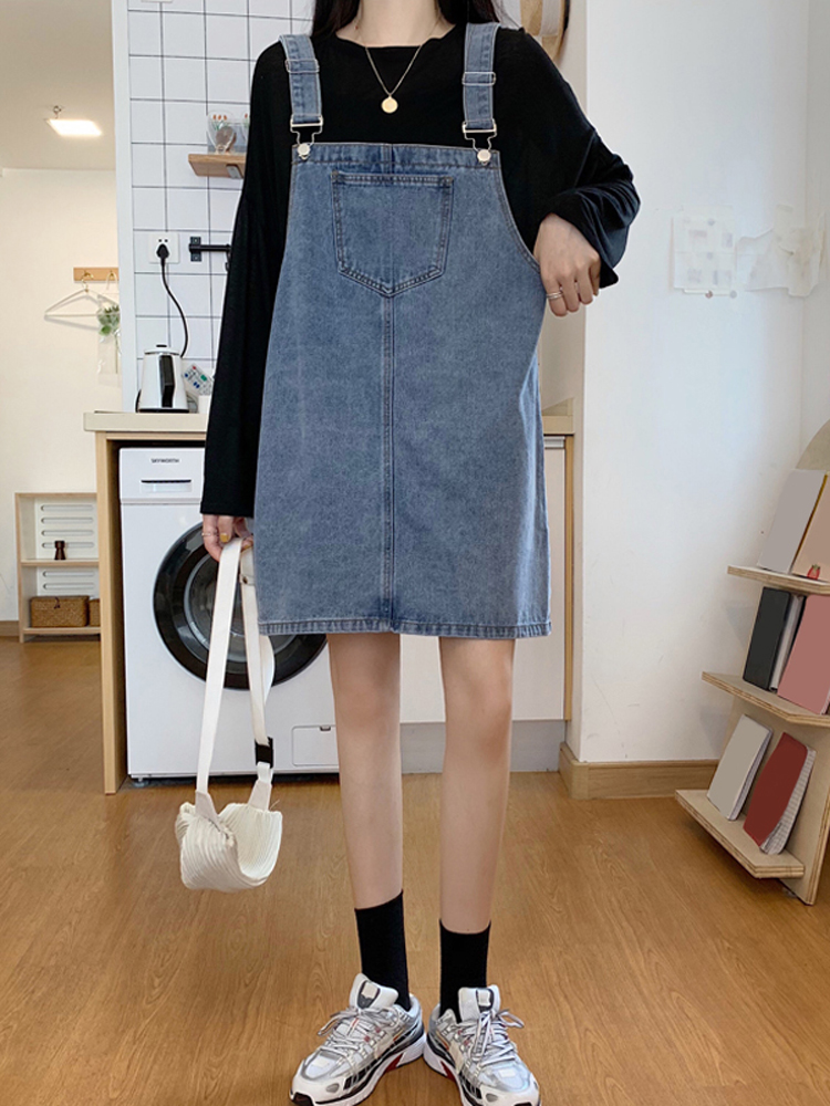 2021 new women's design sense niche small man dress summer thin short skirt denim baby bag skirt