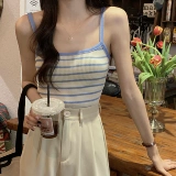 Летний черный топ с чашечками, трикотажный сексуальный жилет, для маленькой груди, французский стиль