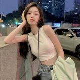 Летняя белая майка, короткий топ с чашечками, в американском стиле, эффект подтяжки