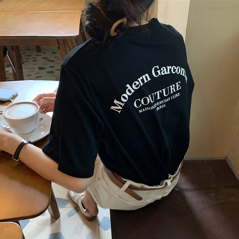 Summer clothes 2021 new letter short-sleeved T-shirt niche loose net red chic thin top female ins tide