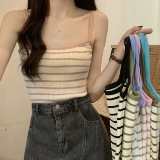 Летний черный топ с чашечками, трикотажный сексуальный жилет, для маленькой груди, французский стиль