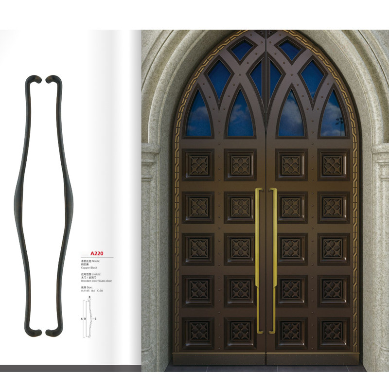 Hotel club stainless steel minimalist wooden door handle custom modern minimalist shop private room with framed glass door handle