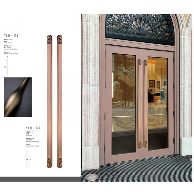 High-grade stainless steel door handle in solid wood big handle hotel ktv glass door handle modern handle customization