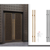 Modern minimalist clubhouse Interpack Villa Stainless Steel Wood Grain Handle Custom Glass Door wooden door Drawing Black Titanium Handle