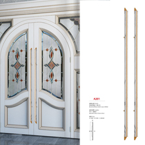 Light and luxurious stainless steel inlaid jade clubhouse door wooden door handle custom metal transfer marble handle