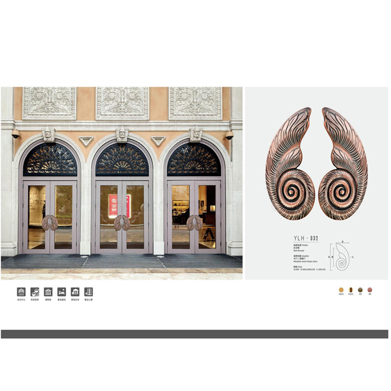 Ancient bronze retro big door handle Chinese style round handle glass house door handle wooden door semicircle gate armrest custom-Taobao