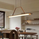Song-Style Aesthetic Solid Wood Long Pendant Light for Dining Room, New Chinese-Style Tea Room, Island Bar, Designer Linear Study Room, Office
