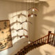 Song Dynasty Aesthetics, Leaf-Shaped Staircase Chandelier, Duplex Villa, Open-Air Mezzanine, Rotating Tea House, Tea Room, Homestay, Zen-Style Solid Wood