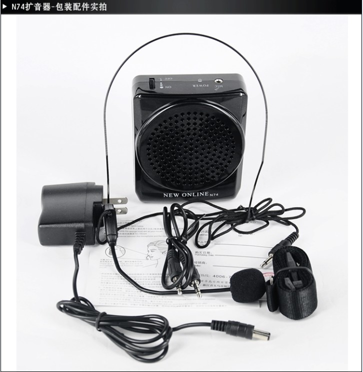 mic in Mới trực tuyến N74 loa nhỏ giáo viên chuyên dụng ong giảng dạy tai nghe di động micro hướng dẫn loa ngoài trời mic asmr