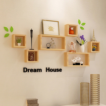 Solid Wood Wall Shelf Living Room TV Background Wall Cabinet Sofa Dining Room Wall Wall-mounted Partition Wall Trim