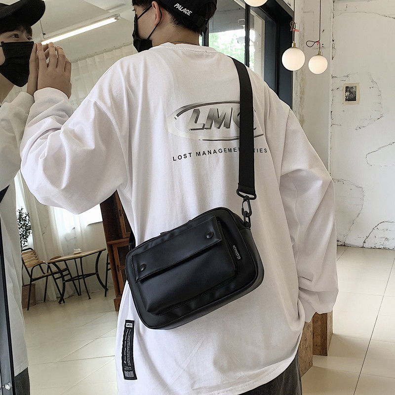 Tooling bag Japanese small satchel men's casual PU leather messenger bag 2020 autumn and winter new shoulder bag trendy brand