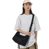 Мужская черная нейлоновая японская сумка через плечо, вместительная и большая сумка на одно плечо для школьников, в корейском стиле