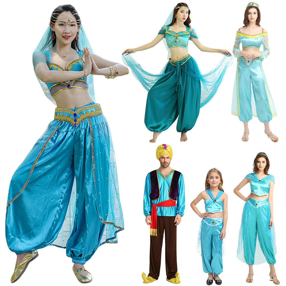 Diss You Aladdin Divine Light Adult Jasmine Princess Clothing Children Belly Dancing Clothes Adults Indian Dance Women Clothes