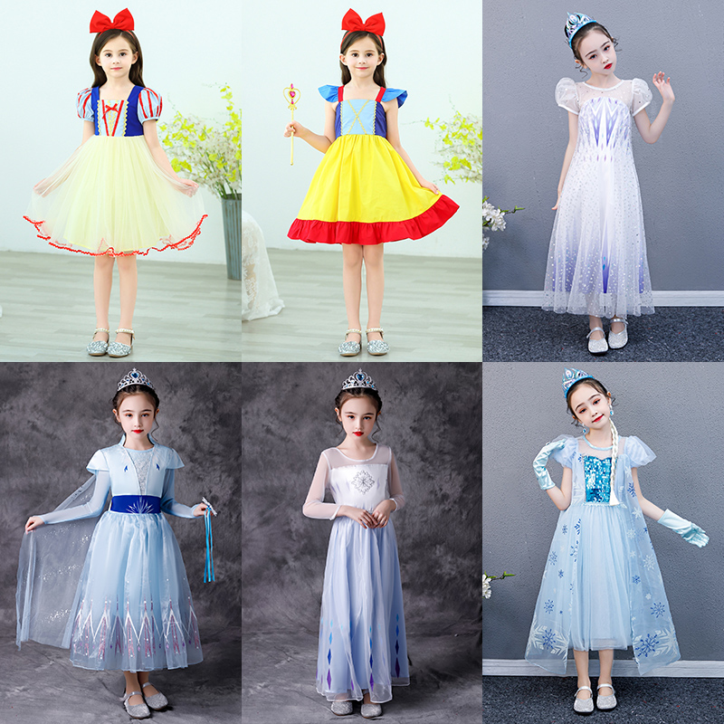 Stage catwalk suit Sophia children's Snow White dress Cinderella Flower Fairy Elsa Princess one-piece dress performance