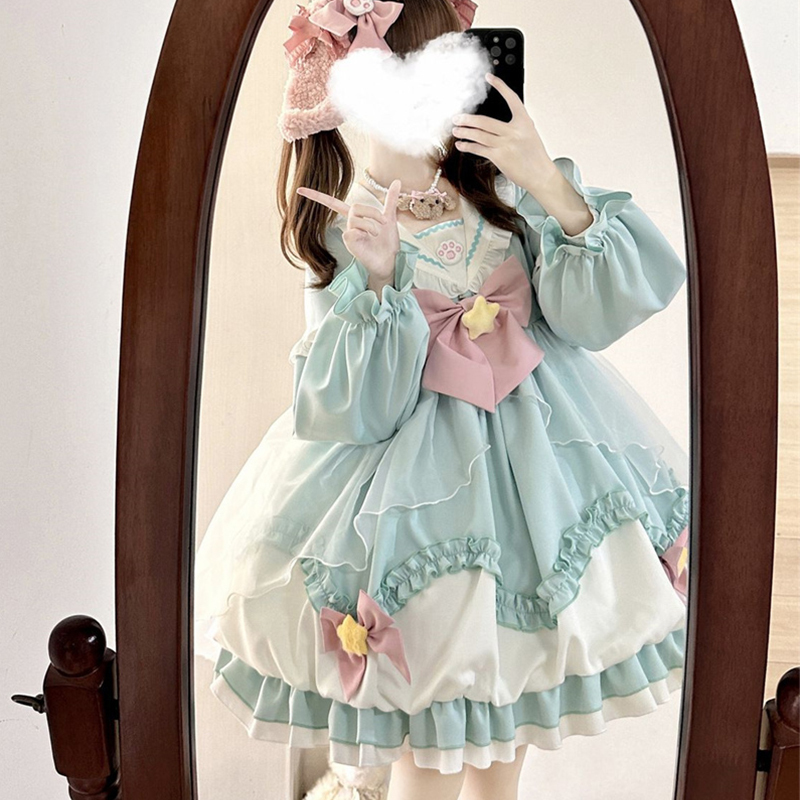 Lolita Princess Dress Neon Sweetheart Cute Op Dress Lolita Dress Daily Light Lolita Dress Spring and Autumn Style