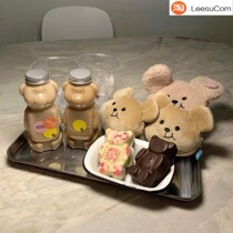 (Spot) JellyBubble Korean bread bear plush doll pendulum hanging chain storage bag