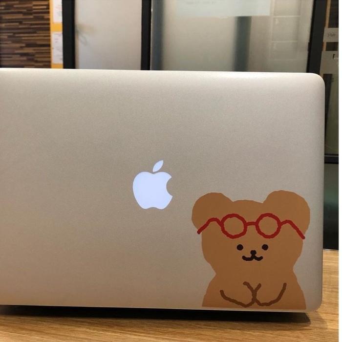 (Spot) Teteum Korea Small Crowddesign BIG Glasses Small Bear Sticker Hand Ledger Decorative Material