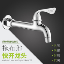 All copper mop pool faucet single cold entry wall type extended balcony mop pool ordinary splash head quick Open
