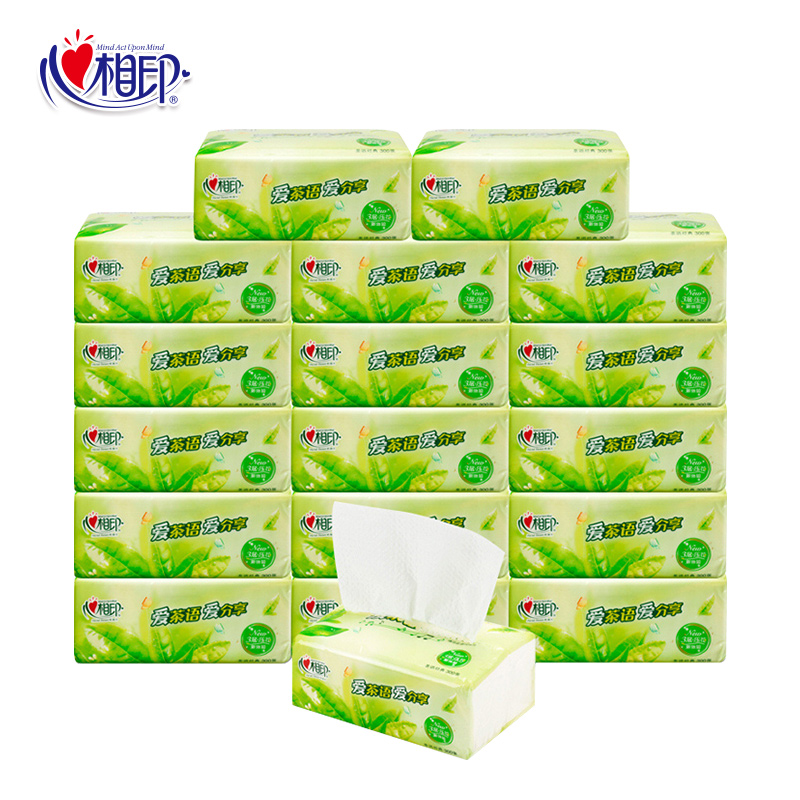 Heart phase print extraction style toilet paper tea extraction style toilet paper 3 layers of soft removable toilet paper napkin Home scarves paper 100 cramps 18 packs