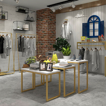 Clothing store display rack Nakajima water table high and low table floor-to-ceiling window display cabinet Wrought iron retro shoe bag shelf