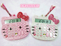 Cute calculator voice hello kitty rhinestone sticker cartoon t hello kitty Crystal Student Computer