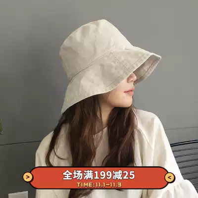 Japanese big hat brim fisherman's hat female Korean version of tide spring and autumn summer sunscreen hat art summer wild Net Red Hat