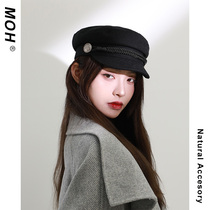 American European Hui wool beret children Net red wild tide ins Korean retro flat navy hat autumn and winter
