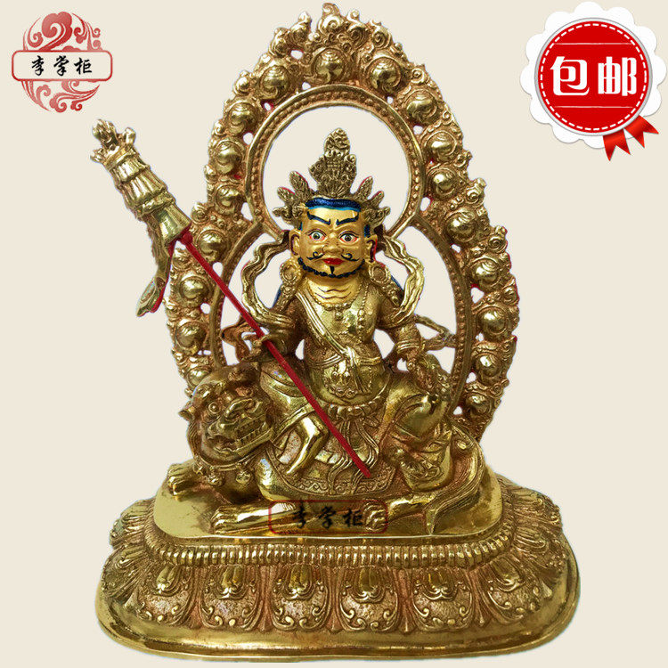 Mizong Buddha Pure Bronze Treasure Tianwang Wang Multi-Smelling Gold Color Painting can be installed with a special price for the collection of the property