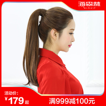 Pony-tailed real hair wig braid strap womens doublet dirty braid high roll natural Net red artifact unscented Velcro