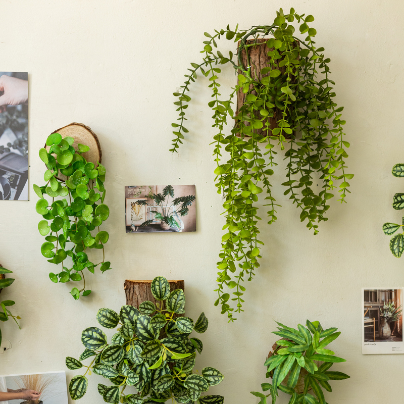 Artificial Green Plant Vines for Landscaping Decoration, Artificial Flowers, Hanging Plants, Fake Flowers, Hanging Plants for Wall Decoration, Green Radish, Pennywort