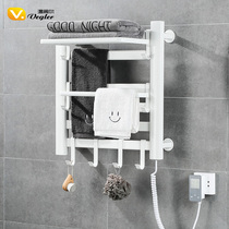 Wenger carbon fiber nail-free intelligent electric towel rack drying bath towel household sterilization and disinfection toilet storage