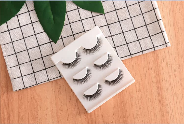 3D giả lông mi tự nhiên thực tế trang điểm nude mô hình dày mô phỏng đồng bằng cứng cuống đôi mí đôi lông mi nam châm