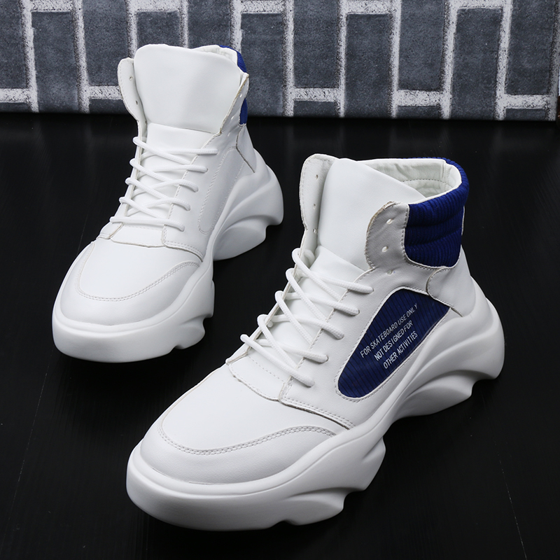 Hong Kong 2020 new men's shoes with heightened thick-soled sneakers European high-top shoes fashion personality old shoes trend