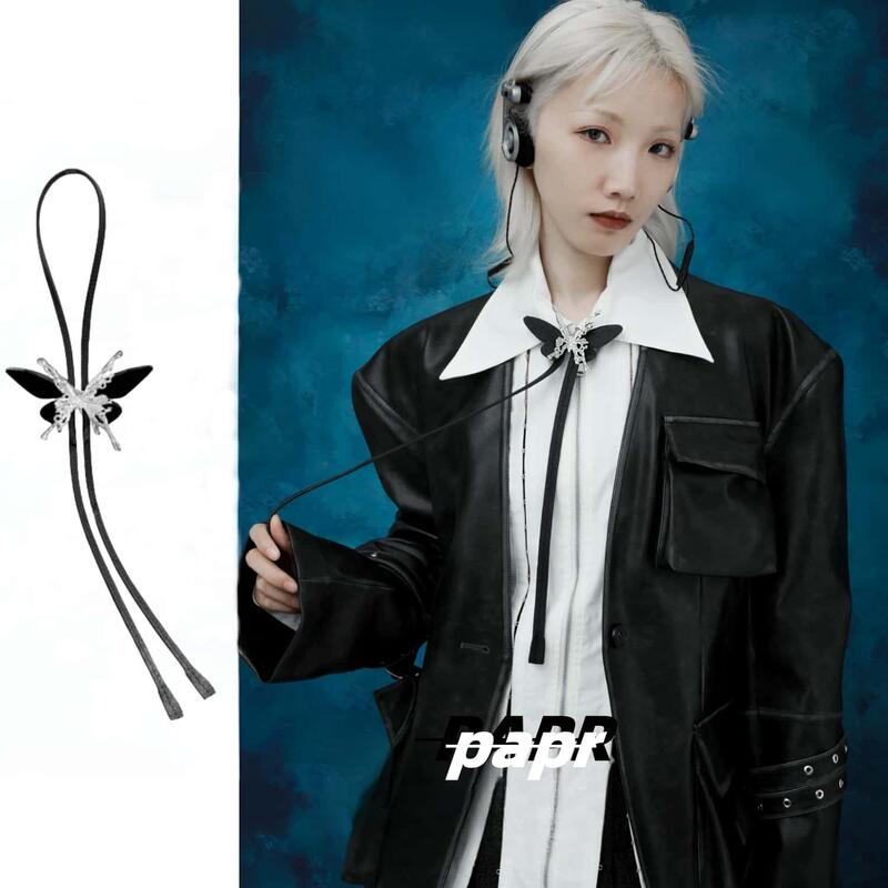 1Stxulie Butterfly Pull-On Necklace Tie, Knot-Free, Original Niche Design, Shirt Decoration Accessory, Bow Tie 1Stxulie Butterfly Pull-On Necklace Tie, Knot-Free, Original Niche Design, Shirt Decoration Accessory, Bow Tie