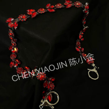 Ready stock, 24 hours delivery time chen xiaojin pigeon blood gemstone handmade trouser chain