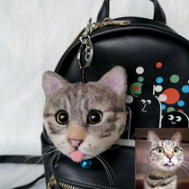 Wool Felt Bag Pendant Backpack Keychain Simulation Cat Customized Avatar Cat New Product