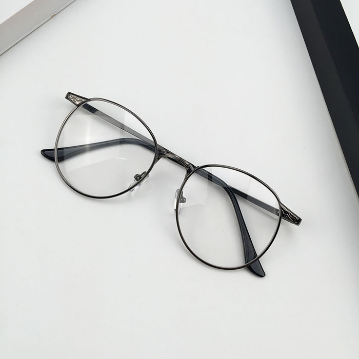 Phiên bản tiếng Hàn của trường đại học ulzzang retro tròn kim loại phẳng gương văn học nam nữ với kính cận thị mắt kính