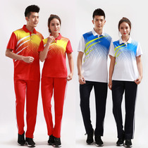 Group buy short sleeve trousers badminton suit men and women Summer breathable quick dry badminton table tennis suit