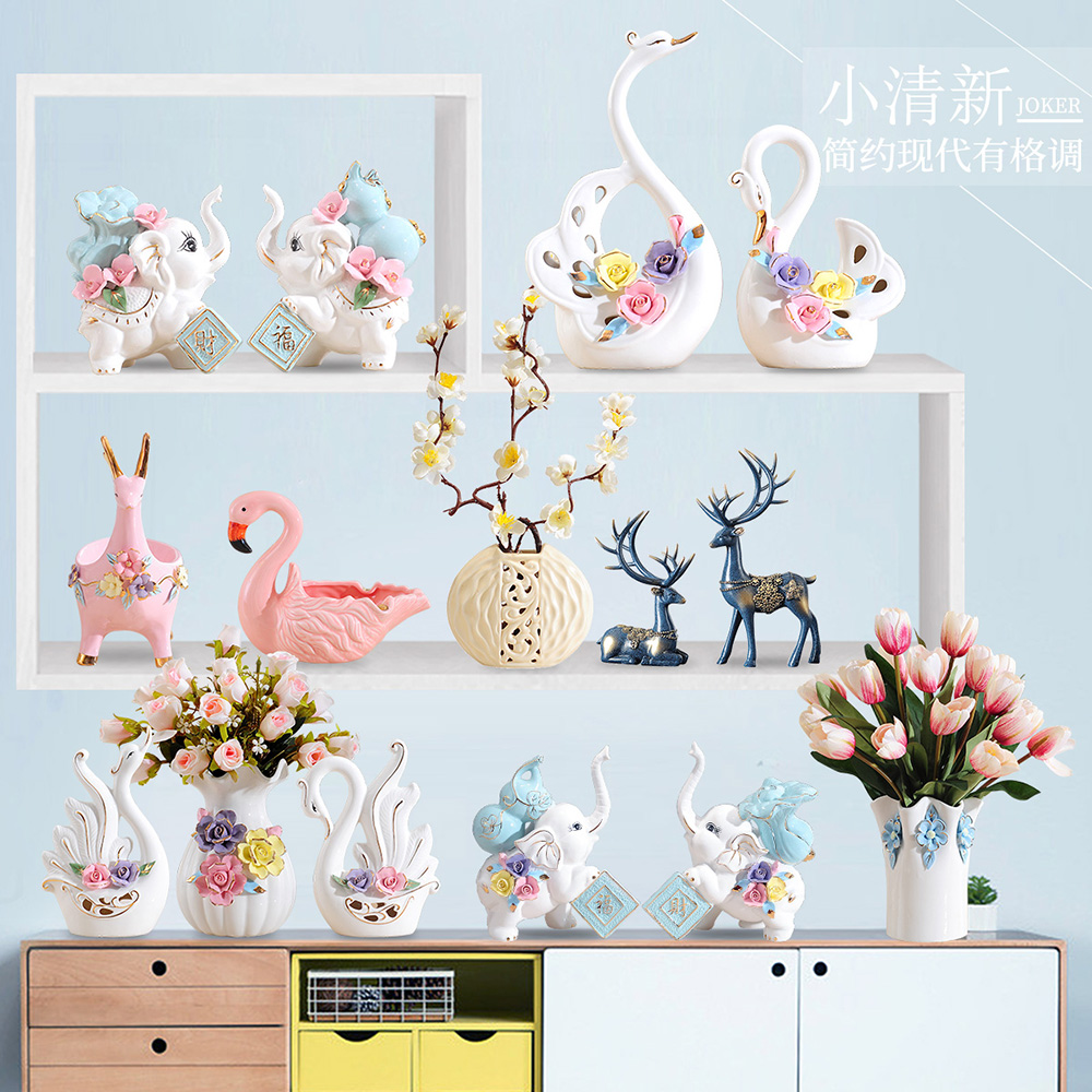 Vase Swan Swan Swan Swan Swan Swan Euro Creative Living Room Decoration Marriage GiftsTV Cabinet