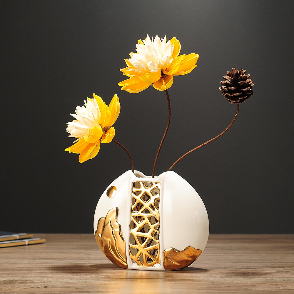 Vase Desktop Deer Fitting Wine Cabinet New Chinese Household Room Living Room Dry Flower Delivery Decoration