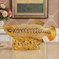 Chinese golden dragon ceramic furniture decoration TV cabinet set up living room opening gift office